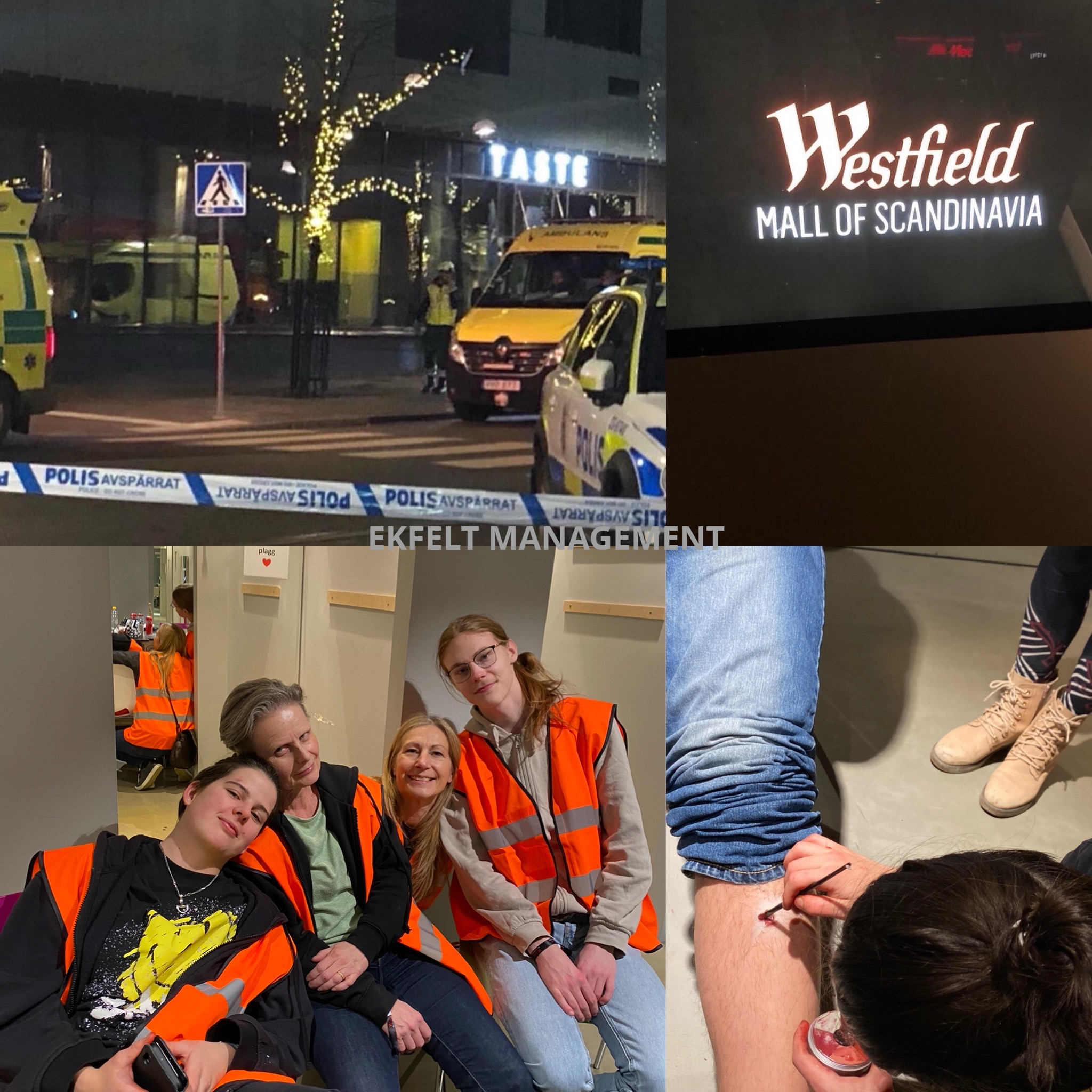 Trötta men glada efter en lång natts arbete